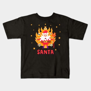 Santa devil skull from hell Kids T-Shirt